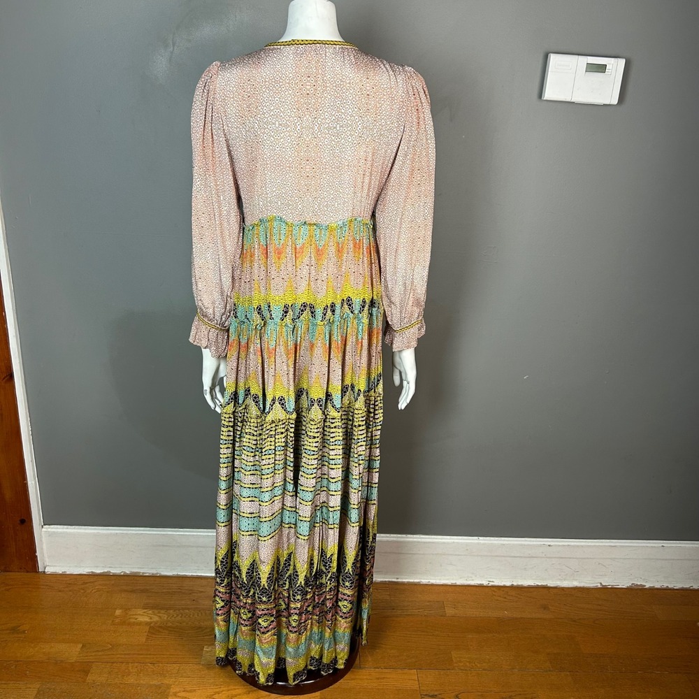 Bhanuni by Jyoti Anthropologie Giorgia Maxi Dress Size 8 boho embroidered - Picture 5 of 15